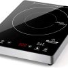 Duxtop Portable Induction Cooktop, High End Full Glass Induction Burner with Sensor Touch, 1800W Countertop Burner with Stainless Steel Housing, E200A, Black