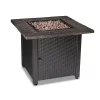 Endless Summer GAD1401M 30 in. W Bronze Finish Steel Base Faux Slate Mantel LP Gas Fire Pit with Electronic Igition and Lava Rocks