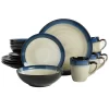 Gibson Home Terra Bella Blue 16-Piece Dinnerware Set