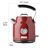 HADEN 75000 Dorset 1.7 Liter Stainless Steel Electric Kettle with Auto Shut Off, Red