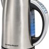 Hamilton Beach 41020R 1.7 Liter Variable Temperature Electric Kettle for Tea and Hot Water, Cordless, Keep Warm, LED Indicator, Auto-Shutoff and Boil-Dry Protection, Stainless Steel