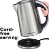 Hamilton Beach 41020R 1.7 Liter Variable Temperature Electric Kettle for Tea and Hot Water, Cordless, Keep Warm, LED Indicator, Auto-Shutoff and Boil-Dry Protection, Stainless Steel