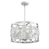 Home Decorators Collection 37809-HBU Westchester 4-Light Polished Chrome Round Drum Pendant Hanging Light, Glam Styled Kitchen Pendant