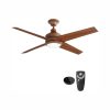 Home Decorators Collection 54728-BOND Mercer 52 in. Integrated LED Indoor Distressed Koa Ceiling Fan with Light Kit works with Google Assistant and Alexa