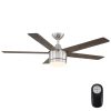 Home Decorators Collection SW1422-52in-BN Merwry 52 in. Integrated LED Indoor Brushed Nickel Ceiling Fan with Light Kit and Remote Control