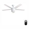 Home Decorators Collection SW1422WH Merwry 52 in. Integrated LED Indoor White Ceiling Fan with Light Kit and Remote Control