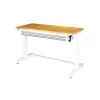 Husky HOLT5202BJ2 52 in. W x 24 in. D Steel 2-Drawer Adjustable Height Solid Wood Top Workbench Table in White