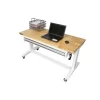 Husky HOLT5202BJ2 52 in. W x 24 in. D Steel 2-Drawer Adjustable Height Solid Wood Top Workbench Table in White