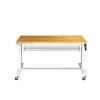 Husky HOLT5202BJ2 52 in. W x 24 in. D Steel 2-Drawer Adjustable Height Solid Wood Top Workbench Table in White
