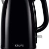 KRUPS BW260850 Cool-Touch Stainless Steel Double Wall Electric Kettle, 1.5L, 1.5 L, Black