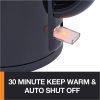 KRUPS BW260850 Cool-Touch Stainless Steel Double Wall Electric Kettle, 1.5L, 1.5 L, Black