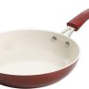 Kenmore Arlington Healthy Nonstick Ceramic Coated Forged Aluminum Induction Cookware, 12-Piece, Metallic Red