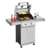 Monument 14633 Stainless Steel and Black 2-Burner Liquid Propane Gas Grill