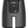 Ninja AF101 Air Fryer that Crisps, Roasts, Reheats, & Dehydrates, for Quick, Easy Meals, 4 Quart Capacity, & High Gloss Finish, Black/Grey