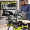 RYOBI PBLMS01K ONE+ HP 18V Brushless Cordless 10 in. Sliding Compound Miter Saw Kit with 4.0 Ah HIGH PERFORMANCE Battery and Charger