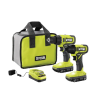 RYOBI PCL1200K2 ONE+ 18V Cordless 2-Tool Combo Kit with Drill Driver, Impact Driver, (2) 1.5 Ah Batteries, and Charger