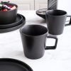 Stone Lain Coupe Dinnerware Set, Service For 4, Black Matte, Matte Black