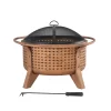 Sunjoy A301026800 Woven 30 in. Outdoor Round Wood Burning Firepit