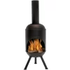 Sunnydaze Decor RCM-LG765 60-in H x 19-in D x 22-in W Black Steel Chiminea