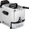 T-fal Deep Fryer with Basket, Stainless Steel, Easy to Clean Deep Fryer, Oil Filtration, 2.6-Pound, Silver, Model FR8000