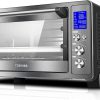 TOSHIBA AC25CEW-BS Large 6-Slice Convection Toaster Oven Countertop, 10-In-One with Toast, Pizza and Rotisserie, 1500W, Black Stainless Steel, Includes 6 Accessories