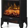 TURBRO Suburbs TS17 Compact Electric Fireplace Stove, 18” Freestanding Stove Heater with Realistic Flame - CSA Certified - Overheating Safety Protection - for Small Spaces - 1400W