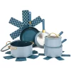 Thyme & Table Non-Stick 12-Pieces Cookware Set, Blue