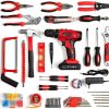 DD dedeo Tool Set with Drill, Cordless Hammer Drill Tool Kit 110Pcs Household Power Tools Drill Set with 21V Li-Ion Battery & Charger for Home Tool Kit