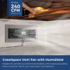 ALORAIR Crawlspace Ventilation Fan, Crawlspace Fan vent with Temperature Humidity Controller, Timing Cycle, Speed Control, for garage, shed, crawl space, basements, 240CFM (Air-out)
