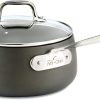 All-Clad E7852464 HA1 Hard Anodized Nonstick Dishwaher Safe PFOA Free Sauce Pan Cookware, 3.5-Quart, Black