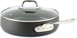 All-Clad E7853364 HA1 Hard Anodized Nonstick Dishwasher Safe PFOA Free Saute Pan Cookware, 4-Quart, Black
