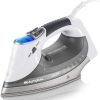 BEAUTURAL 1800-Watt Steam Iron with Digital LCD Screen, Double-Layer and Ceramic Coated Soleplate, 3-Way Auto-Off, 9 Preset Temperature and Steam Settings for Variable Fabric