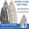 BEAUTURAL 1800-Watt Steam Iron with Digital LCD Screen, Double-Layer and Ceramic Coated Soleplate, 3-Way Auto-Off, 9 Preset Temperature and Steam Settings for Variable Fabric