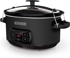 BLACK+DECKER 7-Quart Digital Slow Cooker with Chalkboard Surface, Slate, SCD4007