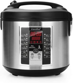 COMFEE' Rice Cooker, Slow Cooker, Steamer, Stewpot, Saute All in One (12 Digital Cooking Programs) Multi Cooker (5.2Qt ) Large Capacity, 24 Hours Preset & Instant Keep Warm