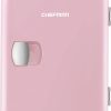 Chefman Mini Portable Pink Personal Fridge Cools Or Heats & Provides Compact Storage For Skincare