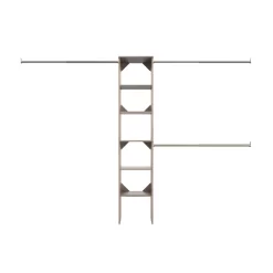 ClosetMaid 58881 SuiteSymphony Wood Closet Organizer Starter Kit with Tower and 3 Hang Rods Shelves
