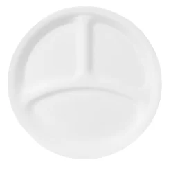 Corelle 1057557 Livingware 8-1/2-Inch Divided Dish, Winter Frost White (Set of 6)