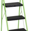 Cosco 11408GNF1E, Green Three Big Folding Step Stool with Rubber Hand Grip