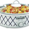 Crock-pot 2.5-Quart Mini Casserole Crock Slow Cooker, White Blue