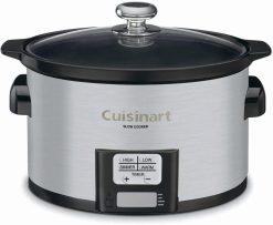 Cuisinart PSC-350 3-1 2-Quart Programmable Slow Cooker, Silver, 9-1 2 in H x 9.1 in W x 12.67 in L
