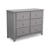 Delta Children 74326-131 Unisex Nursery 6 Drawer Double Dresser, Greenguard Gold Certified, Grey