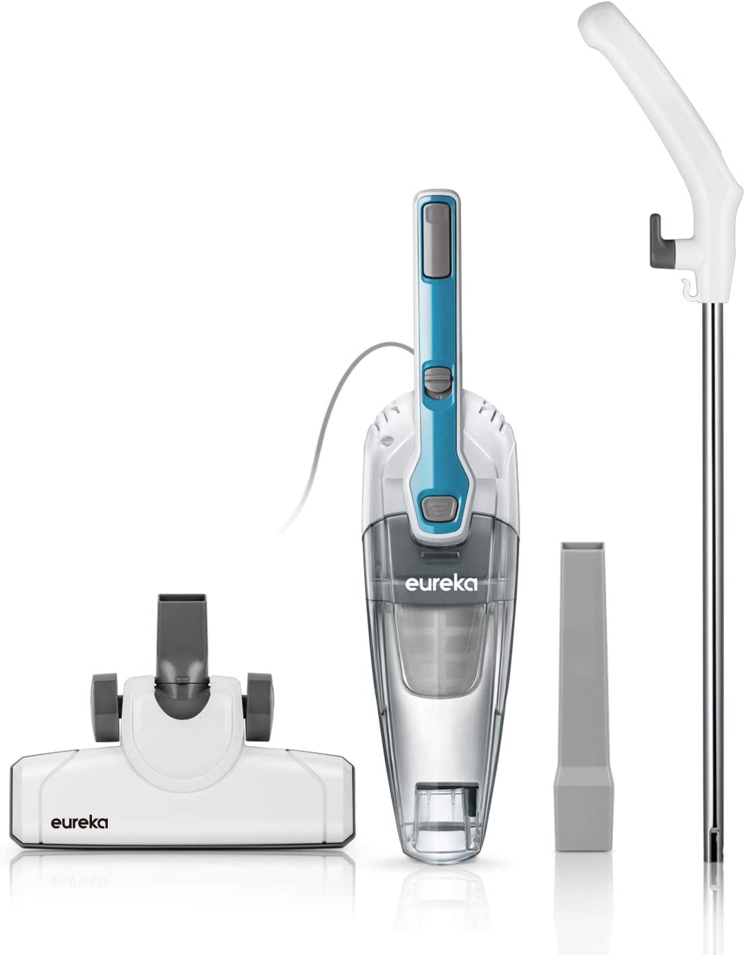 Eureka NES100 Lightweight Corded Stick Vacuum Cleaner Powerful Suction Convenient Handheld Vac with Filter for Hard Floor, 3-in-1, Aqua Blue1 Eureka NES100 Lightweight Corded Stick Vacuum Cleaner Powerful Suction Convenient Handheld Vac with Filter for Hard Floor, 3-in-1, Aqua Blue