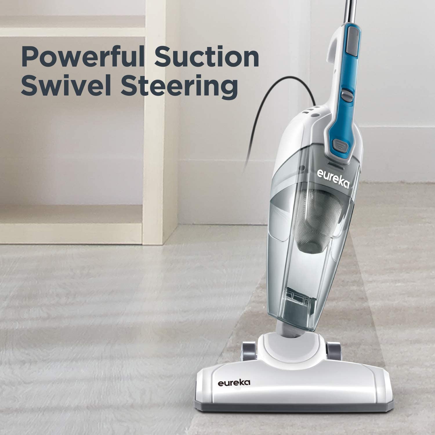 Eureka NES100 Lightweight Corded Stick Vacuum Cleaner Powerful Suction Convenient Handheld Vac with Filter for Hard Floor, 3-in-1, Aqua Blue3 Eureka NES100 Lightweight Corded Stick Vacuum Cleaner Powerful Suction Convenient Handheld Vac with Filter for Hard Floor, 3-in-1, Aqua Blue