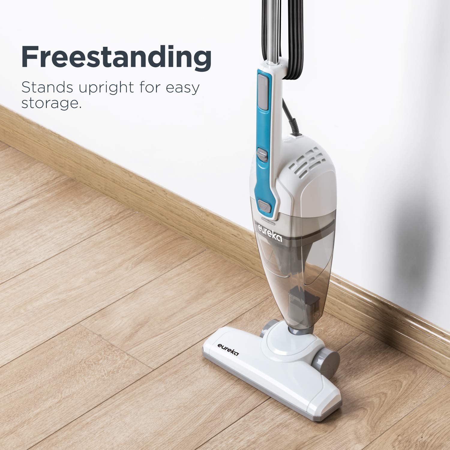 Eureka NES100 Lightweight Corded Stick Vacuum Cleaner Powerful Suction Convenient Handheld Vac with Filter for Hard Floor, 3-in-1, Aqua Blue4 Eureka NES100 Lightweight Corded Stick Vacuum Cleaner Powerful Suction Convenient Handheld Vac with Filter for Hard Floor, 3-in-1, Aqua Blue
