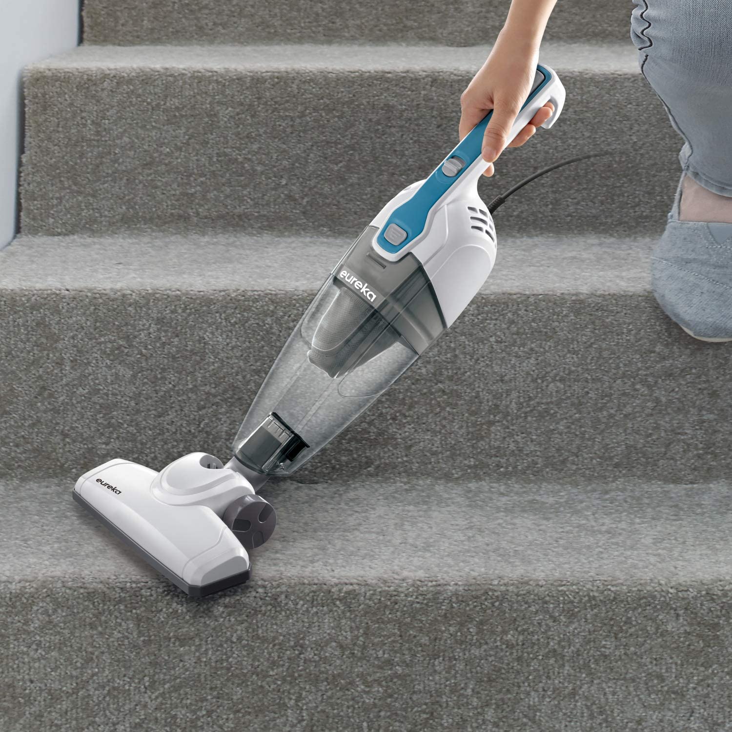 Eureka NES100 Lightweight Corded Stick Vacuum Cleaner Powerful Suction Convenient Handheld Vac with Filter for Hard Floor, 3-in-1, Aqua Blue6 Eureka NES100 Lightweight Corded Stick Vacuum Cleaner Powerful Suction Convenient Handheld Vac with Filter for Hard Floor, 3-in-1, Aqua Blue