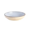 Gibson Elite Contempo Classic Double Bowl Dinnerware Set, Service for 4 (16pcs), Light Blue
