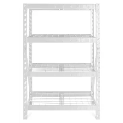 Gladiator GARS484TKW White 4-Tier Heavy Duty Steel Garage Storage Shelving Unit (48 in. W x 72 in. H x 18 in. D)
