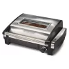 Hamilton Beach 25361 Searing Grill 118 in. Stainless Steel Indoor Grill with Non-Stick Plates and Lid Window