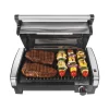 Hamilton Beach 25361 Searing Grill 118 in. Stainless Steel Indoor Grill with Non-Stick Plates and Lid Window